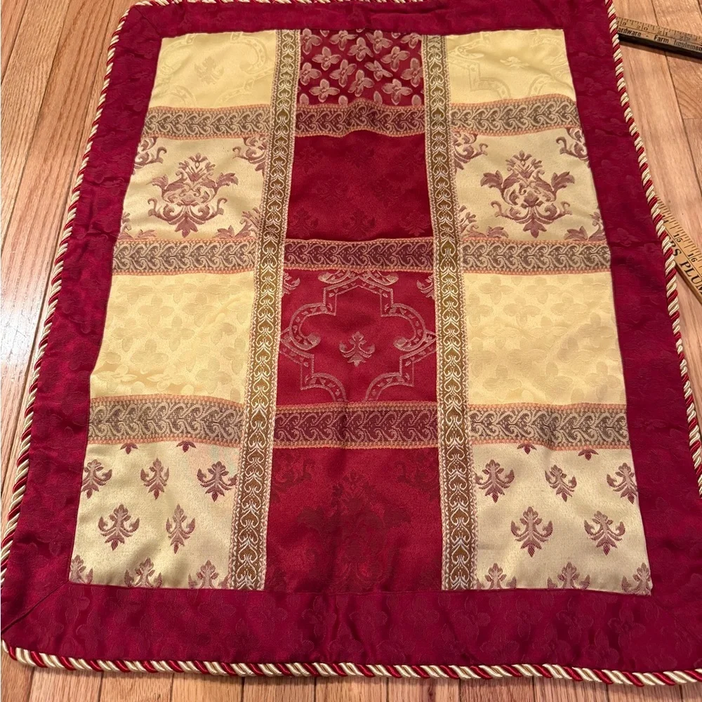 VTG Regency Red and Gold Tapestry Pillowcases Castlecore Renaissance